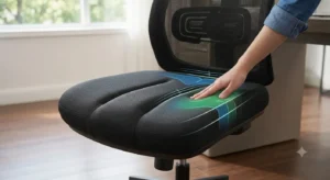 Seduta imbottita in memory foam di una sedia ergonomica ortopedica ad alta densita
