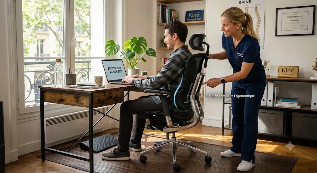 chaise de bureau pour mal de dos avis kiné recommandée par un kinésithérapeute pour soulager le mal de dos au quotidien.