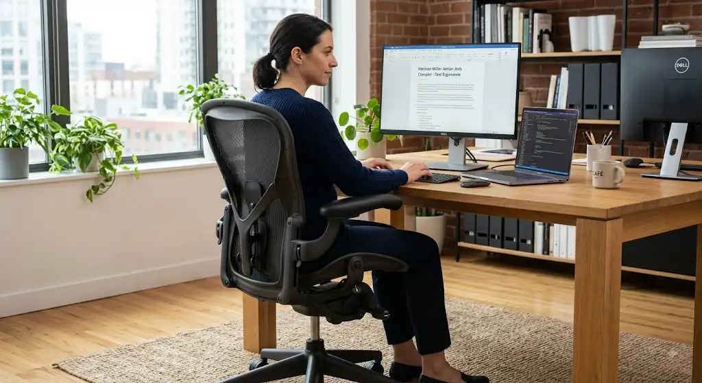 Avis complet sur le fauteuil ergonomique herman miller aeron avis en situation dans un espace de bureau