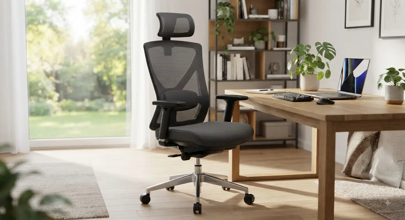 Moderne e ergonomiche sedie da ufficio a meno di 400 euro posizionate in uno studio luminoso con supporto lombare regolabile