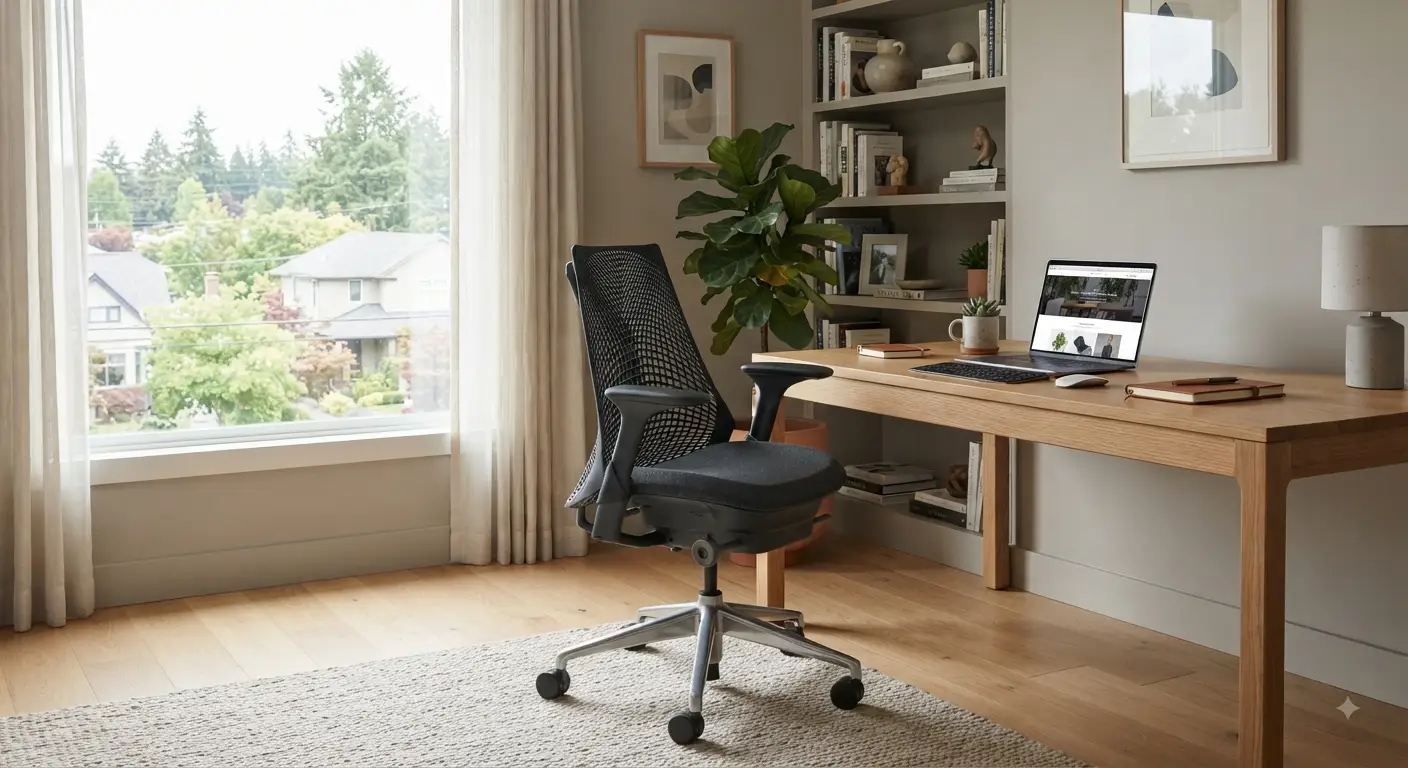 Sedia da ufficio ergonomica dal design moderno e confortevole, ideale come soluzione economica di alta qualità per la postazione di lavoro a casa