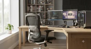 Postazione di lavoro moderna con scrivania e sedia SIHOO ideale per smart working