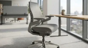 Sedia Steelcase Think con schienale in rete traspirante e design ecosostenibile.