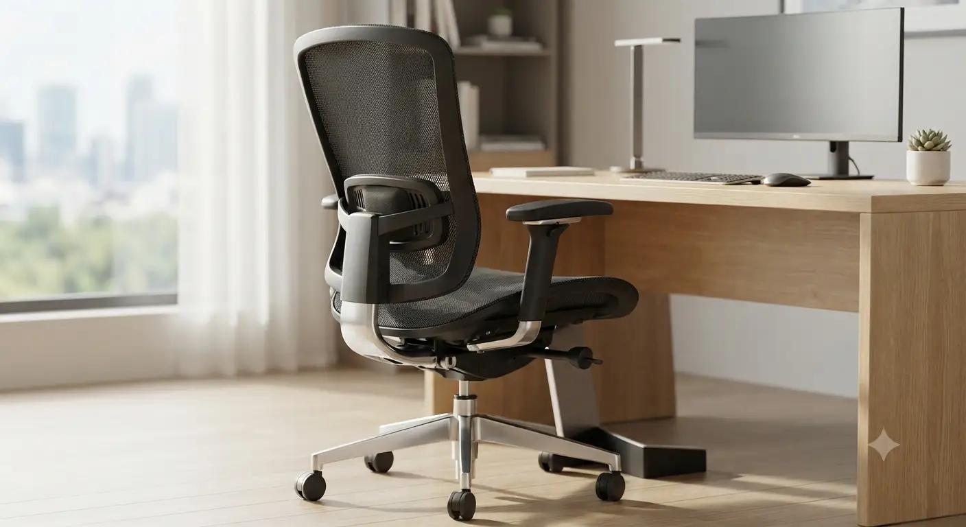 Sedia mesh traspirante ergonomica per ufficio con supporto lombare regolabile