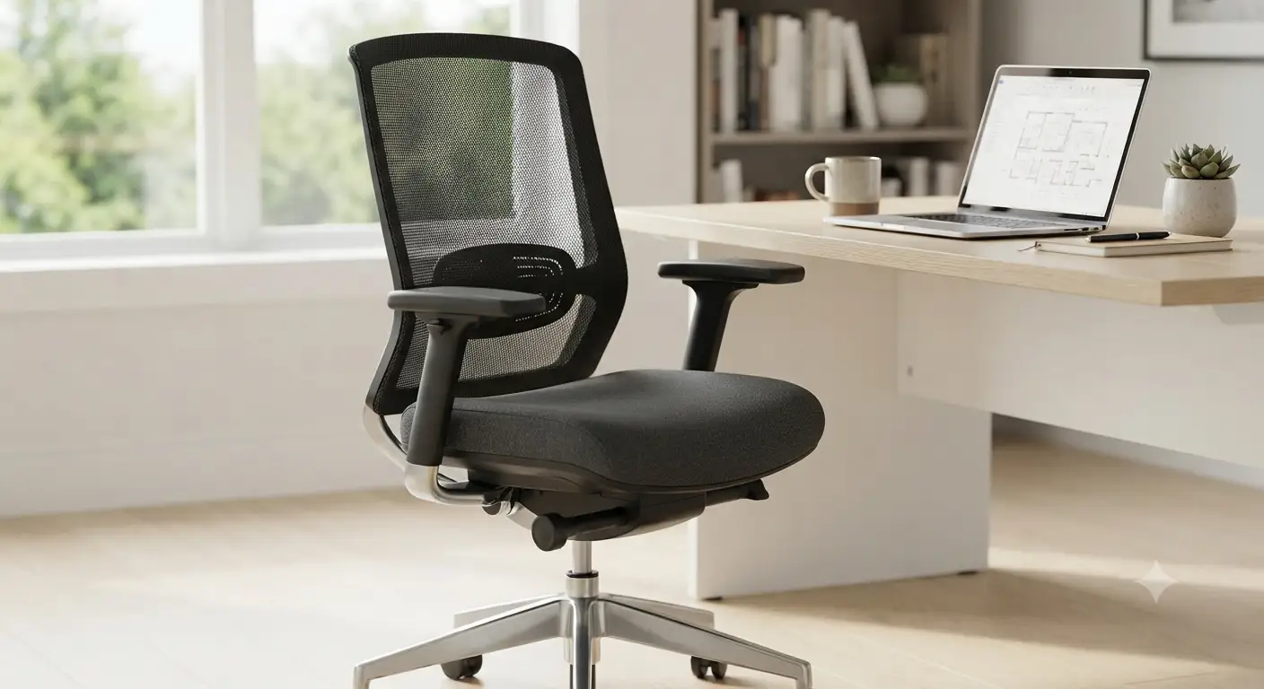 Sedia mesh con seduta elastica ed ergonomica per postazione di lavoro moderna in ufficio